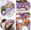 Sioloc 5 Pack Lilac Purple Lavender Cheesecloth Table Runner Fall Autumn Decor for Home 10ft Table Cloth for Tea Wedding Birthday Party Baby Bridal Shower Halloween Thanksgiving by CozyNest Decor