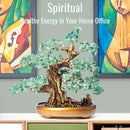 Green Aventurine Gemstone Crystal Bonsai Tree of Life Large Feng Shui Money Chakra Tree for Luck and Wealth Desk Decoration(1,251 Gem Count) by GreenHaven Gardens