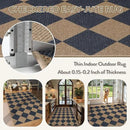 Lahome Checkered Easy Jute Entryway Rug, 3x5 Washable Area Rugs for Living Room Outdoor Patio, Non Slip Blue Indoor Door Mat Checkerboard Throw Carpet for Entry Front Door Guestroom Deck by CozyNest Decor