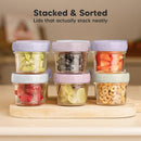KeaBabies 12pk 4oz Glass Baby Food Containers with Lids - Leak-Proof, Microwavable Small Glass Jars, Baby Purees & Toddler Snack Storage Containers, BPA-Free, Dishwasher & Freezer Safe (Lilac) by TinyTreasures Baby Boutique