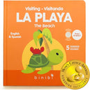 Binibi Spanish Books for Babies & Toddlers 1-3 The Beach Interactive Bilingual Sound Book with Fun Beach Sounds | Bilingual Children's Book | Spanish Learning for Kids by TinyTreasures Baby Boutique