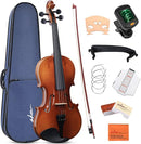 ADM 4/4 Full Size Wood Violin Set for Kids Teens Students Adults Beginner Acoustic Violin Glossy Fiddle Starter Kit with Hard Case, Rosin, Shoulder Rest, Bow, Clip-on Tuner and Fingerboard Sticker by TinyTreasures Baby Boutique