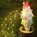 Joliyoou Solar Garden Statue Outdoor Decor, 10.2" H Resin Gnome with Watering Can & Solar Fairy Lights, Waterproof Standing Gnome Figurine for Lawn Yard Pathway Patio Front Door Decoration by CozyNest Decor