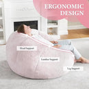 Hobestluk Bean Bag Chairs Large Bean Bag Couch for Adults Stuffed Sofa Chair Comfy Giant Bean Bag Chair with Spacious Design for Reading, Playing or Relaxing (Pink) by CozyNest Decor