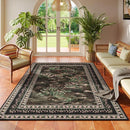 4x6 Rug for Bedroom Impressionist-Style Vintage Washable Rugs Non Slip Low Pile Small Carpet for Bedside Kids Room Office Dining Room, Black by TinyTreasures Baby Boutique