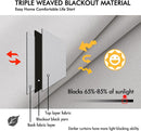 ANRODUO Back Tab Blackout Curtains for Bedroom Living Room, Rod Pocket Pinch Pleated Thermal Insulated Room Darkening Curtains 96 Inches Long 2 Panels, Greyish White, 42 x 96 Inch by TinyTreasures Baby Boutique