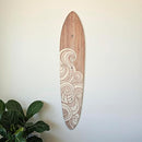 Wooden Surfboard Wall Decor Growth Chart - Surf Board Decor for Kids Room, Wooden Growth Chart for Wall, Surfboard Wall Art, Surfboards for Decoration - White Wave (9.5""x 45"") by TinyTreasures Baby Boutique