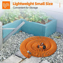 3/8” Lightweight Coil Garden Hose 100 FT, EVA Retractable Curly Water Pipe with 6-Pattern Spray Nozzle for Boat, Greenhouse, Yard, Patio (Orange) by GreenHaven Gardens