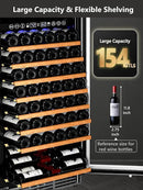 154 Bottle Wine Refrigerator, 24 Inch Wine Fridge Dual Zone with Adjustable Shelf, Wine Cooler with Double Pane Glass Door, Advanced Temp Control, Low Noise, Wide Large Wine Cooler Refrigerator by CozyNest Decor