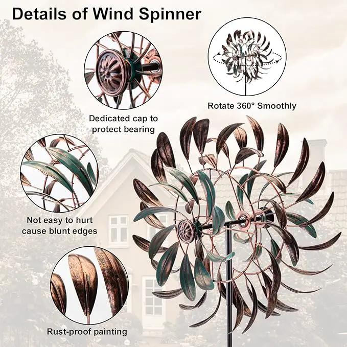 Stargarden Wind Spinners Outdoor Metal Large 360 Degrees Kinetic Wind Sculptures& Spinners Yard Art Outdoor Garden Decor, photo 2 of 9