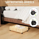 Bamboo Under Bed Storage with Wheels (2-Pack) – Rolling Underbed Shoe Organizer Box for Shoes, Blankets, Toys, Clothes Container Space-Saving Organizer Bins for Bedroom, Closet, Dorm, Nursery by CozyNest Decor