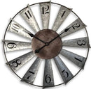 Mrocioa 24inch Windmill Distressed Metal Wall Clocks Rustic Large Decorative Clock Oversized Farmhouse Decor,Non Ticking,Battery Operated by CozyNest Decor