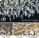 Modern Crystal Chandeliers for Dining Room Over Table, 40" Round Gold Tree Branche Chandelier, Large Crystal Chandelier for Living Room,High Ceiling,Foyer,Entryway,Kitchen Island,Staircase by CozyNest Decor