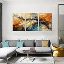 Abstract Living Room Pictures Wall Decor - Modern Bedroom Wall Decor Above Bed - Large 3 Piece Canvas Wall Art for Office Size 24" x 36" by CozyNest Decor