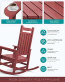 SERWALL Outdoor Rocking Chair Set of 2, HDPE Rocking Chairs for Adult, All Weather Porch Rockers for Lawn Garden, Crimson Red by GreenHaven Gardens