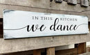 in This Kitchen We Dance Sign, Rustic Farmhouse Wood Wall Hanging Kitchen Plaque Decorations, Kitchen Sign Decor for Dinning Room (Dance) 6x18 Inch by CozyNest Decor