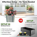 Raised Garden Bed - 1x1 ft Planter Box - White HDPE - No Tools Needed - DIY Kit for Urban Gardening, Flowers, Herbs & Vegetables - Made in The USA - 2 Pack by GreenHaven Gardens