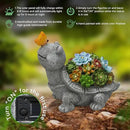 Solar Garden Outdoor Statues Turtle with Succulent Butterfly 8 LED Lights, Lawn Decor Tortoise Figurine for Patio Balcony Yard, Yard Unique Christmas Birthdays Gift for Mom Grandma by GreenHaven Gardens