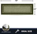 PURRUGS Dirt Trapping Door Mat 24" x 70", Non-Slip/Skid Machine Washable Entryway Rug, Shoes Scraper, Area Rug, Super Absorbent Welcome Mat for Muddy Wet Shoes and Paws, Budding Green & Sage Green