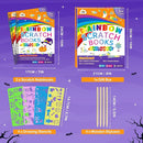 ZMLM Scratch Paper Art Craft: 2 Pack Rainbow Scratch Set for 3 4 5 6 7 8 9 10 Years Old Girls Boys Students Drawing Coloring Black Magic Art Supplies Kits Gifts School Birthday Party Toys(Halloween) by TinyTreasures Baby Boutique