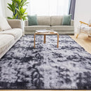 8x10 Fluffy Rugs for Living Room, Ultra Soft Plush Area Rug for Bedroom, Anti-Skid High Pile Indoor Carpet for Nursery, Kids Room, Playroom, Home Decoration, Tie-Dyed Dark Grey by TinyTreasures Baby Boutique