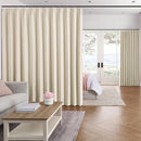 KEQIAOSUOCAI Pleat Patio Sliding Door Curtains 100 Wide x 90 Long Cream Beige Drapes 2 Panels Room Divider Curtain,Wide Width Thermal Insulated Room Darkening Window Treatment for Living Room by TinyTreasures Baby Boutique