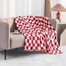 LOMAO Throw Blankets Flannel Blanket with Checkerboard Grid Pattern Soft Throw Blanket for Couch, Bed, Sofa Luxurious Warm and Cozy for All Seasons (Red, 60"x80") by CozyNest Decor