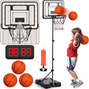 Kids Indoor Basketball Hoop with Scoreboard & Timer,Toddler Adjustable Height Basketball Goal Toy for Outdoor Backyard,Sports Game Play by TinyTreasures Baby Boutique
