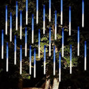 Dazzle Bright 288 LED Christmas Light, 11.8 Inch Meteor Shower Rain Lights with 8 Tubes，Waterproof Plug in Falling Rain Lights Christmas Decorations for Xmas Bushes Tree Yard Party, Blue and White by GreenHaven Gardens