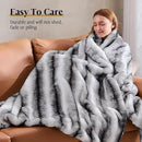 Luxury Faux Fur Blanket - Soft Warm Plush Blankets for Couch Sofa Bed, Fluffy Thick Throws for Bedroom, Office, Living Room, Decorative Reversible, Not Easy to shed- 70"x90", Black/White by CozyNest Decor