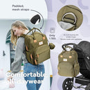 RUVALINO Diaper Bag Backpack - Multifunction Travel Back Pack Maternity Baby Changing Bags, Diaper Changing Totes, Large Capacity, Waterproof and Stylish, Baby Travel Essential, Army Green by TinyTreasures Baby Boutique