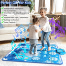 Kids Dance Mat Toys - 2-Player Dance Pad Gifts for Girls Boys Toddlers 3 4 5 6 7 8 9 + Year Old Electronic Dancing Mat Floor Games Toy with Music Light Christmas Birthday Gift (Frozen Blue) by TinyTreasures Baby Boutique
