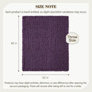 Carriediosa Chunky Knit Throw Blanket 50" X 60", 100% Hand Made Large Chenille Loop Yarn Soft Fluffy Throws for Couch Sofa Bed, Big Crochet Cozy Heavy Thick Cable Woven Blanket, Dark Purple by CozyNest Decor