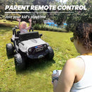 24V 9Ah Ride on Toy for Big Kids, 4WD 2 Seater Ride on Car Truck with Remote Control, 4x200W Motor - White by TinyTreasures Baby Boutique