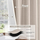 MIULEE 100% Blackout Curtains 120 Inch Long 2 Panels Set for Bedroom, Thick Luxury Faux Linen Black Out Curtain Room Darkening Back Tab Pleat Window Textured Drapes with Hooks for Living Room, Beige by CozyNest Decor