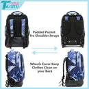 NEW TILAMI 18 inch Rolling Backpack Boys for School – Durable, Waterproof, Adjustable Handle, Stair Climbing, Variety of Colors & Patterns, Lightning Purple by TinyTreasures Baby Boutique