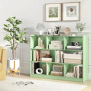 Tangkula 8-Cube Bookcase, Wood 3 Tier Open Storage Bookshelf, Modern Multipurpose Display Cabinet for Living Room, Study, Reading Nook, 48 x 12.5 x 36.5 Inch (Green) by CozyNest Decor