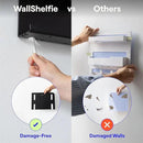 WallShelfie Bedside Wall Organizer - Room Decor, Dorm Room Essential, Floating Bedside Shelf Wall Mount, Makeup Organizer, Remote Control Holder, Room Accessories, Floating Shelves (White) by CozyNest Decor