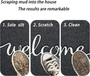Door mat, Outdoor Indoor Welcome mat, Durable Non-Slip Easy to Clean Front Doormat, Entrance Rectangular Doormat, for high Traffic Areas (30" x 17.5", Black) by CozyNest Decor