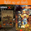 Thanksgiving Lighted Garden Flag, Solar Fall Outdoor Decor Yard Flag,8 Modes Led Scarecrow Flag,28x40 Double Sided Maple Leaf Pumpkin Bird Decorations for Home Porch by CozyNest Decor