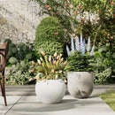 DTY Signature Mount Sherman Lightweight Durable Modern Fiberstone Sphere Planter for Indoor & Outdoor Drainage Hole & Rubber Plug Weather Resistant, 17" H x 21" Dia, 14.4" Opening - Large, White by CozyNest Decor