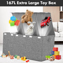 Extra Large Toy Box 167L, Sturdy Toy Storage Chest Organizer Bin Baskets with 2 Removable Divider for Boys, Girls, Kids, Nursery, Bedroom, Playroom, 35.5"x17" x17"(Linen Gray) by TinyTreasures Baby Boutique