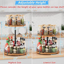 Lazy Susan Turntable Organizer Adjustable - 2 Tier Wood Rotating Spice Rack 12 Inch Lazy Susan for Kitchen Countertop Cabinet Pantry Cupboard Dining Table Bathroom Coffee Bar Home Storage by CozyNest Decor