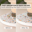 Terrazzo Drink Absorbent Coasters with Holder Set of 6, Ceramic Coaster for Drinks, Coffee Table Decor, Water Absorbing Stone Coaster for Drinks (Confetti) by CozyNest Decor