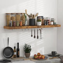 Floating Shelves - 10.23 Inch Deep Wall Shelf for Decor & Storage - Wall Mounted Display Shelving with Invisible Heavy-Duty Metal Bracket - 48" W x 10.23" D x 1.8" H - Set of 1 - Rustic Brown by CozyNest Decor