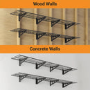 1x6 ft Garage Shelving, 2-Pack Wall-Mounted Shelves for Garage, Kitchen, Pantry Storage, 600 lbs Total Load Capacity Shelving, Black by GreenHaven Gardens
