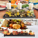 3 Pillar Black Metal Candle Holders for Table Centerpiece, Fall Thanksgiving & Halloween Dining Table, Fireplace Mantel Decor, Tray Candlestick for Living Room Rustic Decorations by CozyNest Decor