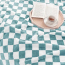 LOMAO Throw Blankets Flannel Blanket with Checkerboard Grid Pattern Soft Throw Blanket for Couch, Bed, Sofa Luxurious Warm and Cozy for All Seasons (Light Blue, 40"x50") by CozyNest Decor