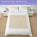 Bigacogo Chunky Knit Throw Blanket for Couch, 40x40 inches, 100% Hand Knitted with Thick Jumbo Chenille Yarn, Cozy Soft Large Rope Knot Cable Crochet Blankets for Sofa Bed Living Room, Beige by CozyNest Decor