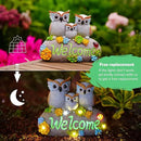 Nacome Solar Owl Statues for Garden Decor: Welcome Sign Outside Lawn for Patio/Balcony/Yard Art/Lawn Ornament House Warming Gifts for Mom/Women by GreenHaven Gardens